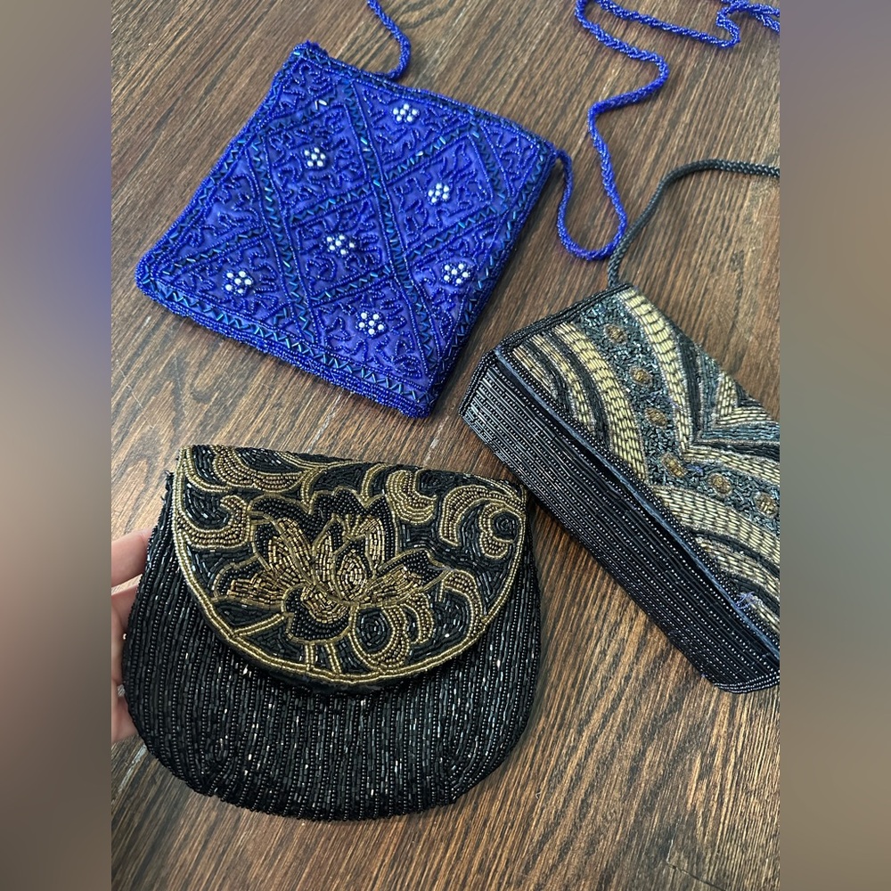 Set of 3 elegant beaded bags